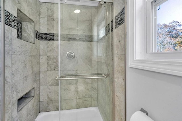 531 Old N Rd, Worthington, MA 01098 - full bathroom featuring a shower stall and toilet