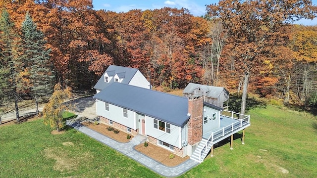 531 Old N Rd, Worthington, MA 01098 - view from above of property with a heavily wooded area