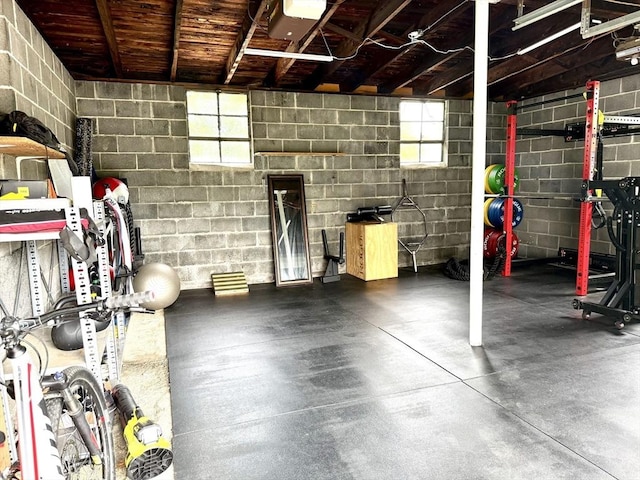12 Wellington St, Buckland, MA 01370 - garage with concrete block wall