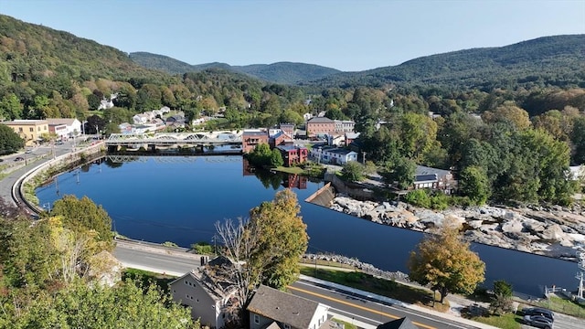 12 Wellington St, Buckland, MA 01370 - aerial view of property and surrounding area with a water and mountain view and a forest