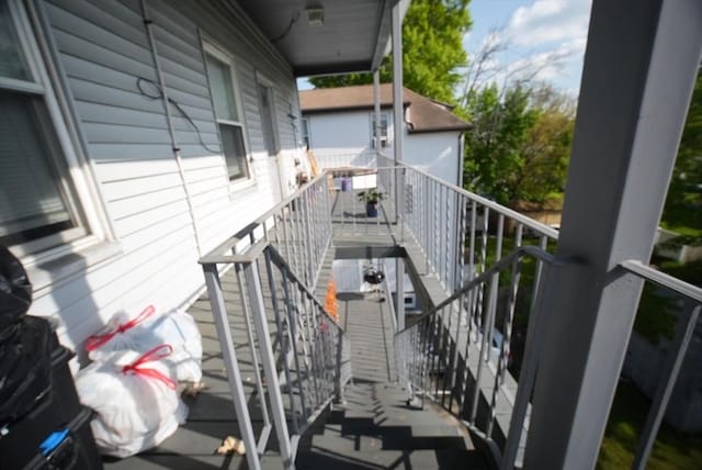 balcony with stairway