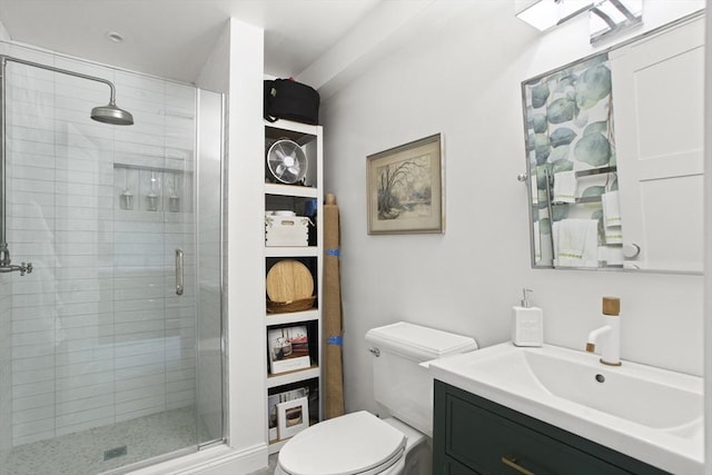 13 Parson Ln, Nantucket, MA 02554 - bathroom with vanity, a stall shower, and toilet