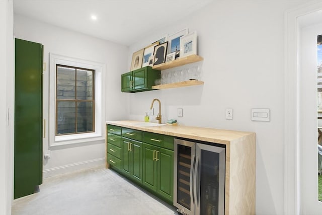 13 Parson Ln, Nantucket, MA 02554 - bar with indoor bar, beverage cooler, baseboards, and a sink