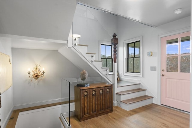 13 Parson Ln, Nantucket, MA 02554 - foyer with stairs and light wood-style flooring
