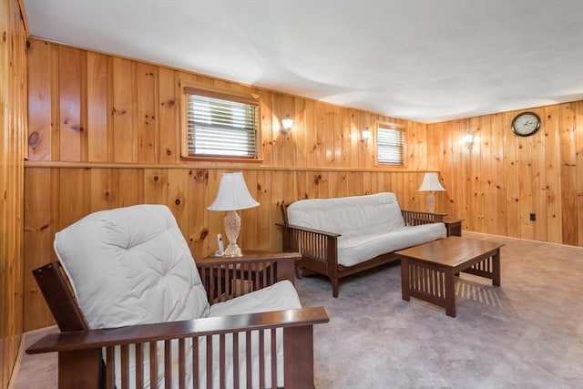 221 Andrew Ln, Hanson, MA 02341 - sitting room with wooden walls and carpet flooring