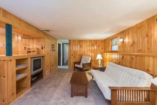 221 Andrew Ln, Hanson, MA 02341 - living room featuring wooden walls