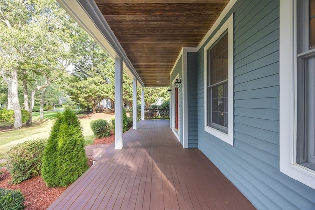 wooden deck with a porch