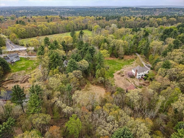 view of property location with a heavily wooded area