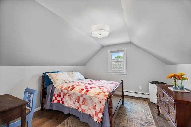 11 Beaver Park, Danvers, MA 01923 - bedroom with a baseboard radiator, wood finished floors, and vaulted ceiling