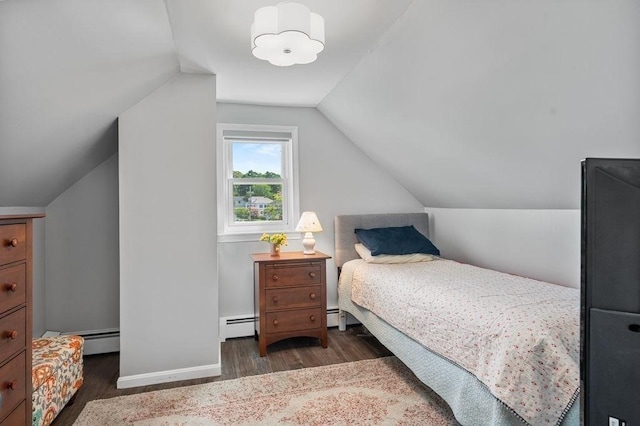 11 Beaver Park, Danvers, MA 01923 - bedroom with a baseboard heating unit, wood finished floors, and lofted ceiling