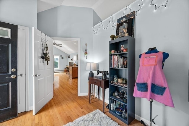 11 Beaver Park, Danvers, MA 01923 - foyer with lofted ceiling, wood finished floors, and ceiling fan