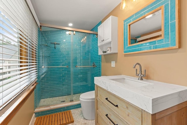 61 Fiske Ave, Waltham, MA 02453 - full bath featuring a shower stall, vanity, and recessed lighting