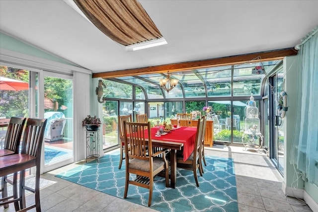 33 Dean St, Norton, MA 02766 - sunroom featuring vaulted ceiling, healthy amount of natural light, and tile patterned flooring