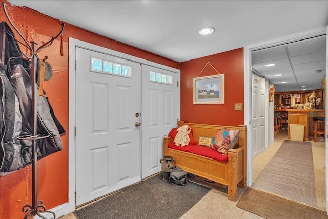 33 Dean St, Norton, MA 02766 - entryway featuring recessed lighting and wainscoting