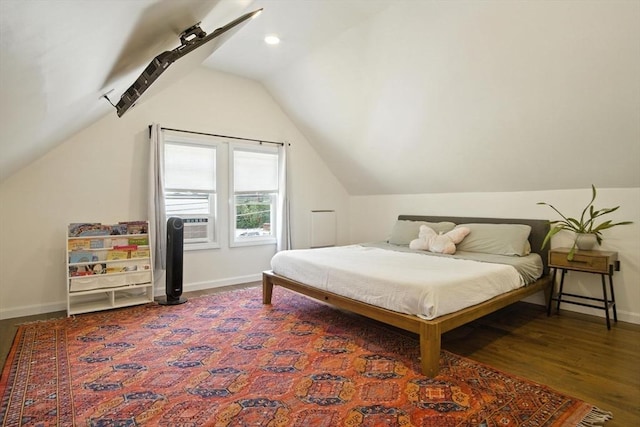 182 Winn St, Woburn, MA 01801 - bedroom with lofted ceiling and wood finished floors