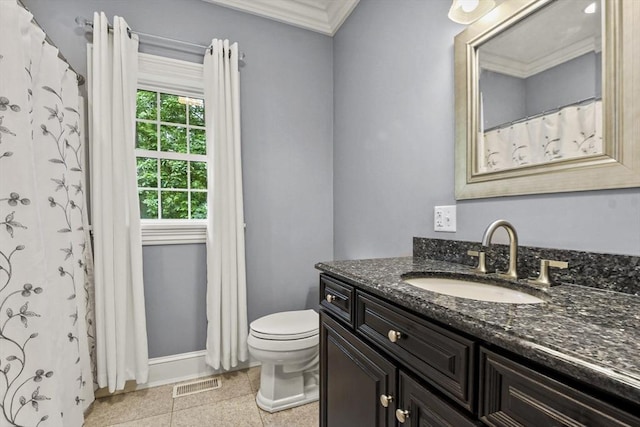 42 High St, Freetown, MA 02702 - full bathroom with vanity, crown molding, and a shower with curtain