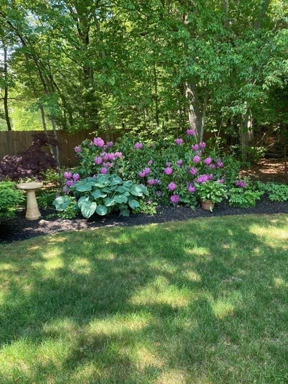 view of yard featuring fence