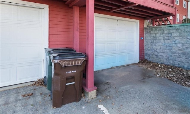 view of garage