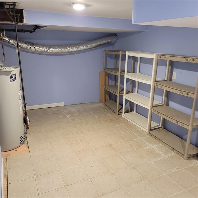 storage featuring gas water heater