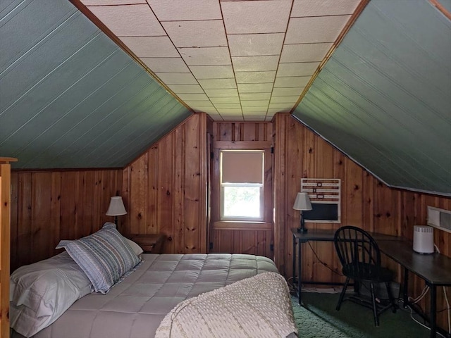 48 Sofia Rd, Stoughton, MA 02072 - bedroom with vaulted ceiling and wooden walls