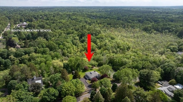 4 Cushing St, Hingham, MA 02043 - aerial view of property and surrounding area featuring a forest