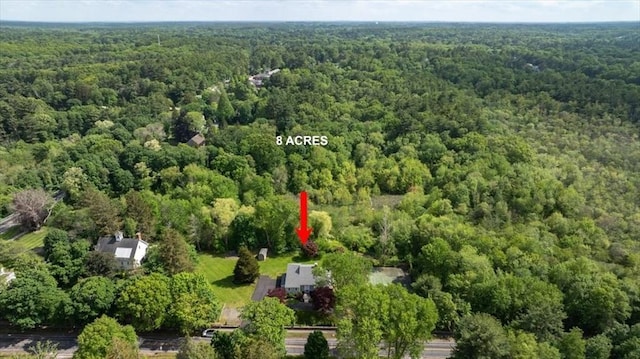 4 Cushing St, Hingham, MA 02043 - aerial view of property and surrounding area with a heavily wooded area