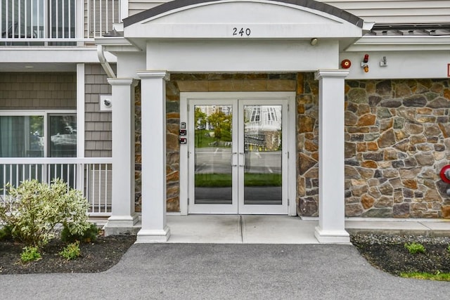 entrance to property with french doors