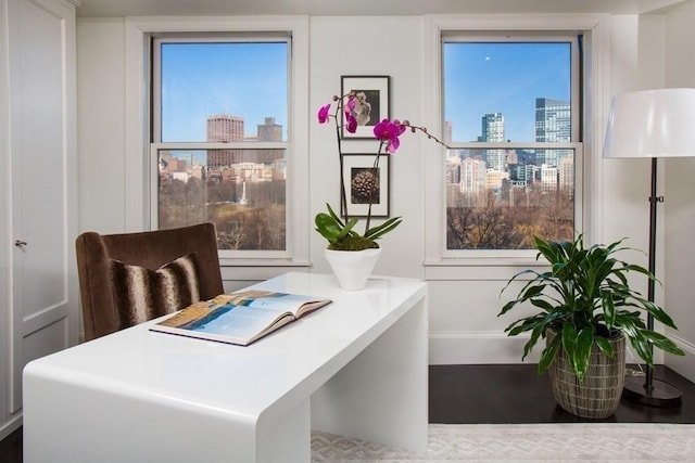 office space with a view of city