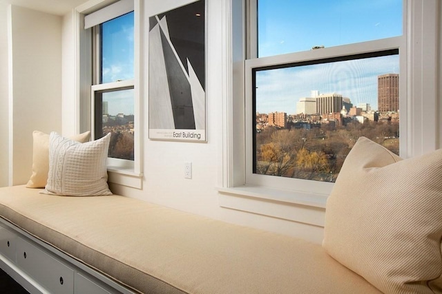 interior details with a view of city