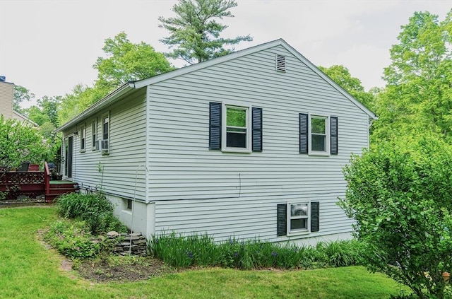 171 David Cir, Putnam, CT 06260 - view of property exterior with a lawn and a deck