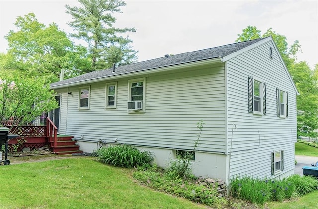 171 David Cir, Putnam, CT 06260 - rear view of property with a yard, a wooden deck, and cooling unit