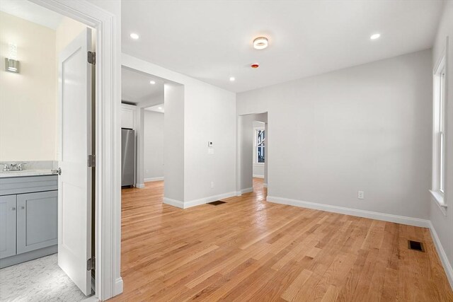 13 River St Unit 1, Danvers, MA 01923 - interior space with recessed lighting, light wood-type flooring, and visible vents
