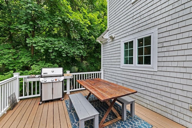 161 Hollett St, Scituate, MA 02066 - wooden deck with area for grilling and outdoor dining space