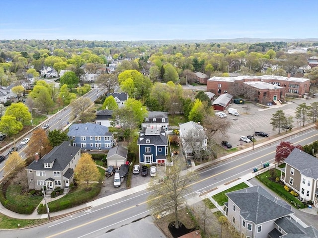 birds eye view of property with a residential view