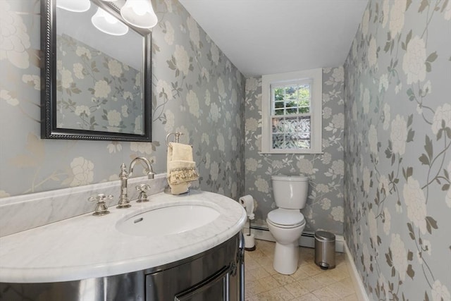217 Conant Rd, Weston, MA 02493 - half bath with vanity and baseboard heating