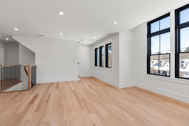 empty room featuring light wood-type flooring