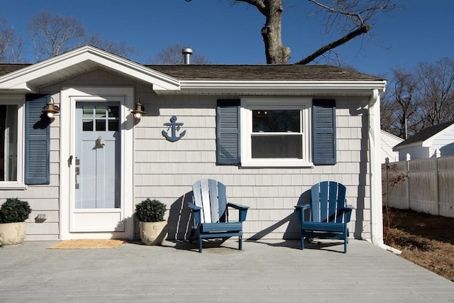 exterior space featuring a deck