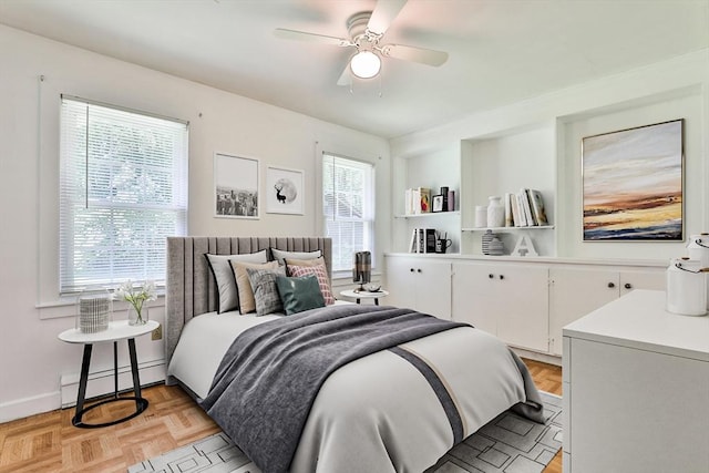 589 Turnpike, Ashby, MA 01431 - bedroom with baseboard heating and a ceiling fan