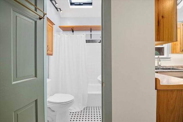 39 Mashapaug Rd, Sturbridge, MA 01566 - full bathroom featuring vanity, shower / tub combo, and tile patterned flooring