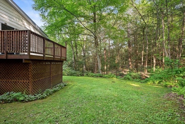 39 Mashapaug Rd, Sturbridge, MA 01566 - view of green lawn with a wooden deck