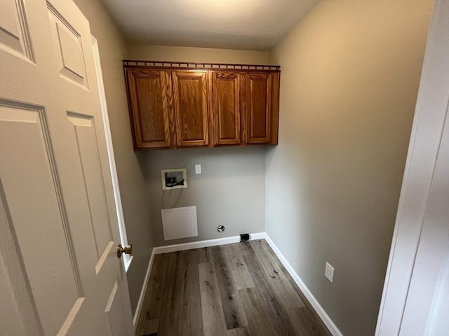 48 N Main St, New Salem, MA 01355 - laundry room featuring cabinet space, hookup for a washing machine, dark wood finished floors, baseboards, and hookup for a gas dryer