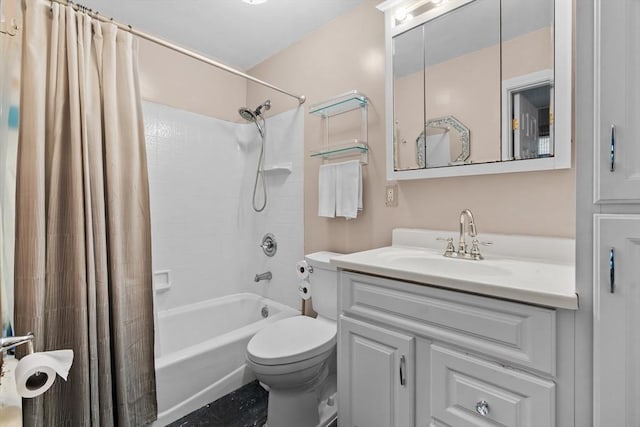 48 Gorham Ave, Stoneham, MA 02180 - full bathroom with shower / bath combination with curtain, vanity, and toilet
