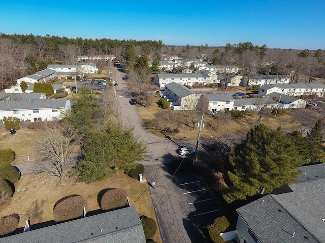 aerial view with a residential view