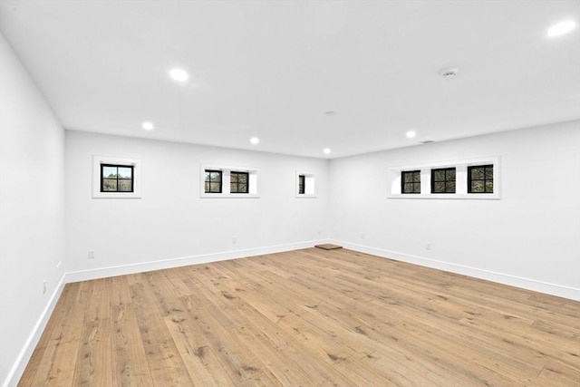 38 Old Shipyard Ln, Hanover, MA 02339 - basement with recessed lighting, light wood-style floors, and baseboards