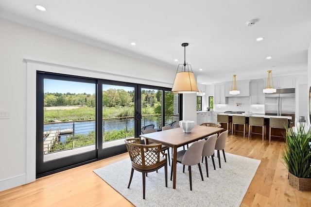 38 Old Shipyard Ln, Hanover, MA 02339 - dining space featuring recessed lighting, light wood-style floors, and french doors