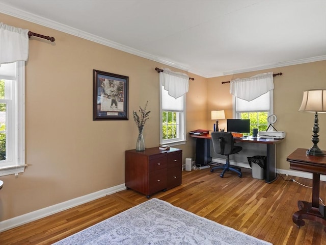 34 Kinsley Rd, Acton, MA 01720 - office space featuring wood finished floors, baseboards, and crown molding
