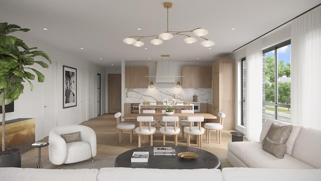 1114 Beacon St Unit 109, Newton, MA 02461 - living room featuring recessed lighting
