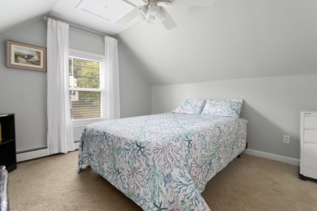 121 Lynnfield St, Lynn, MA 01904 - carpeted bedroom with vaulted ceiling, ceiling fan, and baseboards