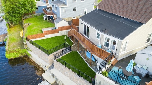 121 Lynnfield St, Lynn, MA 01904 - view from above of property with a large body of water