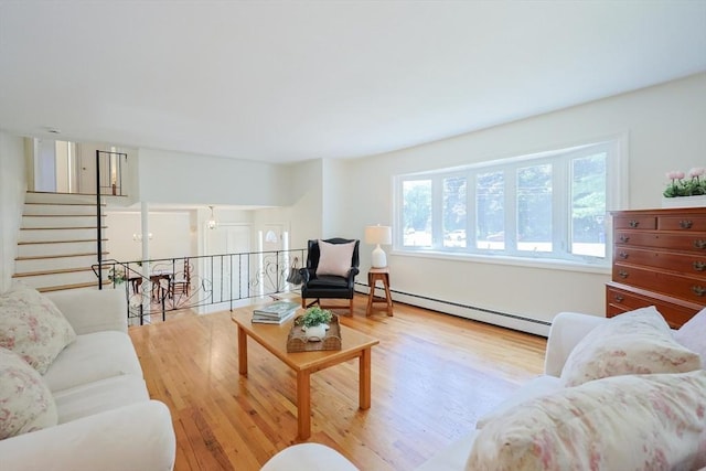 13 Dixon Cir, Holliston, MA 01746 - living room featuring a baseboard radiator and wood finished floors
